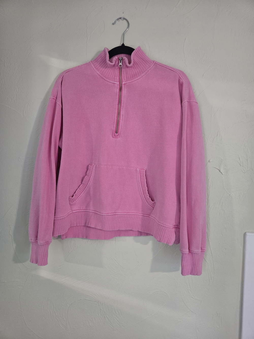 C&C California Pink Half-Zip Pullover Sweatshirt